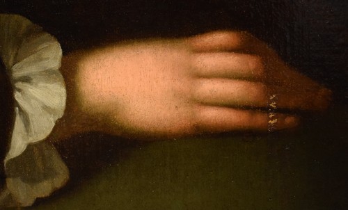 Antiquités - Jeune femme avec un chardonneret - École française du XVIIIe siècle